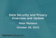 Data Security and Privacy Overview and Update Peter Moldave October 28, 2015