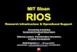 MIT Sloan RIOS Research Infrastructure  Operational Support Envisioning  Enabling Systematic Empirical Observation of Effective Leaders, Transformative
