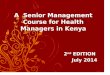 A Senior Management Course for Health Managers in Kenya
