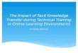 The Impact of Tacit Knowledge Transfer during Technical Training in Online Learning Environments Amanda Kuhnley