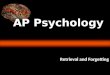 Retrieval and Forgetting AP Psychology. Forgetting An inability to retrieve information due to poor encoding, storage, or retrieval. Biological Reasons