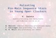 July 12, 2004Pulsating PMS stars Pulsating Pre-Main Sequence Stars in Young Open Clusters K. Zwintz Institute of Astronomy, Univ. Vienna, Austria