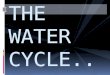 THE WATER CYCLE.... Evaporation  Evaporation is when the suns energy turns the liquid to a gas Because the suns heat sours is energy lifts the water