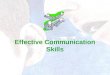 Effective Communication Skills. Content  What is communication  Effective Communication  Effective listening  Communication Styles