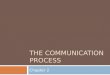 THE COMMUNICATION PROCESS Chapter 2. The Communication Process