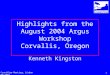 CoastView Meeting, Lisbon 09/2004 1 Highlights from the August 2004 Argus Workshop Corvallis, Oregon…