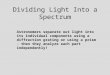 Dividing Light Into a Spectrum Astronomers separate out light into its individual components using a…