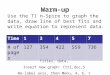 Warm-up Use the TI n-Spire to graph the data, draw line of best fits and write equation to represent…
