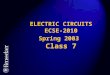 ELECTRIC CIRCUITS ECSE-2010 Spring 2003 Class 7. ASSIGNMENTS DUE Today (Tuesday/Wednesday): Will do…