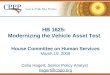 HB 1625: Modernizing the Vehicle Asset Test House Committee on Human Services March 19, 2009 Celia Hagert,…