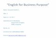 English for Business Purpose