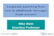 Corporate parenting from care to adulthood: messages from research