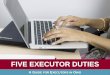 Five Executor Duties: A Guide for Executors in Ohio