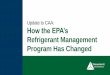 Update to CAA: How the EPA's Refrigerant Management Program Has Changed