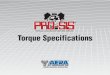 Torque Specifications - M&D · PDF fileMake Liter CID Engine Model Year Rod Torque Main Torque Cylinder Head Bolt Torque ALLIS CHALMERS 1.5 90 66-73 FT/LBS 80-106 FT/LBS 119-146 FT/LBS