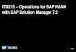 ITM215 Operations for SAP HANA with SAP Solution Manager 7 · PDF fileMonitoring SAP HANA with SAP Solution Manager 3. ... No action required after Solman ... The transition from using