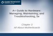 A+ Guide to Hardware: Managing, Maintaining, and ... · PDF fileA+ Guide to Hardware: Managing, Maintaining, and Troubleshooting, 5e ... P45, P43, P35, ... –Motherboard will have