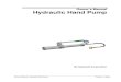 Hydraulic Hand Pump - Sealweld - Valve · PDF fileOwner’s Manual - Hydraulic Hand Pump Content Page ii This document is for the purpose of the Sealweld Hydraulic Hand Pump operation