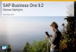 SAP Business One 9 - Trust Systems & Software is a India ... · PDF fileversion for SAP HANA SAP Business One 9.2 Highlights ... offset G/L accounts with posted ... SAP Business One