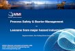 Process Safety & Barrier Management Lessons from · PDF fileProcess Safety & Barrier Management – Lessons from major hazard industries 1 Robert Sherman, Principal Consultant, MMI