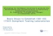 Basic Steps to Establish ISO/IEC 17025 Compliant Testing ... · PDF file1 Basic Steps to Establish ISO/IEC 17025 Compliant Testing Laboratories Presented by Andrew Kwan ITU Consultant