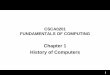 Chapter 1 History of Computers - ftms.edu.my2 History of Computers Topics 1. Definition of computer 2. Earliest computer 3. Computer History 4. Computer Generations ? ‚ 2015-10-13