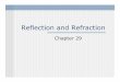 Reflection and Refraction - PBworksfwiatrowskimbhs.pbworks.com/f/Microsoft+PowerPoint+-+Reflection... · Reflection and Refraction Chapter 29. ... electromagnetic waves. ... Microsoft