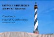 ADVANCED TRAINING - Carolinas Payroll Conferencecarolinaspayrollconference.org/...advanced_training_norbert_braum.pdf · Provides a clear vision of purpose and goals / objectives