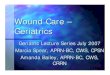 WOUND CARE WORKSHOP - Vanderbilt University … GGIG... · Wound Care – Geriatrics Geriatric Lecture Series July 2007 Marcia Spear, APRN-BC, CWS, CPSN Amanda Bailey, APRN-BC, CWS,