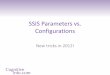 SSIS Parameters vs. Configurations - Cognitive · PDF fileSSIS Parameters vs. Configurations •SQL 2008 R2 –Configurations •Static ... set_execution_parameter_value Configurations