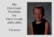My Electronic Portfolio for First Grade 2001-2002 Victoria Electronic Portfolio for First Grade 2001-2002 Victoria. 2 Contents â€¢ Math â€¢ Writing through Journal Entries