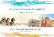 RAJASTHAN BUDGET 2017-18 - sipanimanojandcompany BUDGET.pdf · Rajasthan Budget 2017 RAJASTHAN BUDGET 2017-18 ... RSRDC to make 8 roads of 410 kms ... Kota, Ajmer and 
