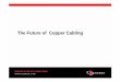 The Future of Copper Cabling - Home | FIA · PDF fileThe focus of copper cabling (standards) is now data centre focussed The future of copper is changing and convergence for green