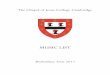 The Chapel of Jesus College · PDF fileThe Chapel of Jesus College Cambridge ... Voluntary Vivace from Trio Sonata in D minor BWV 527/iii J.S. Bach ... Voluntary Toccata and Fugue