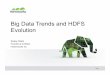 Big Data Trends and HDFS Evolution - SNIA · PDF fileBig Data Trends and HDFS Evolution Page 1 Sanjay Radia Founder & Architect ... – Hadoop natively provides excellent elasticity,