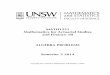 MATH1251 Mathematics for Actuarial Studies and Finance …web.maths.unsw.edu.au/~potapov/1251_2014/math1251AlgProblems.pdf · Chapter 6 COMPLEX NUMBERS 6.1 A review of number systems