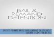 Bail and re- mand de- - Wits Justice Project · PDF fileBail and re-mand de-tention Entry ... Bail is an excellent diagnostic tool for assessing the health of the criminal ... or poor