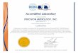 Accredited Laboratory - Precision Metrology Laboratory A2LA has accredited PRECISION METROLOGY, INC. Milwaukee, WI for technical competence in the field of Calibration