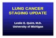 QUINT Lung Cancer Staging Update - Scbtmr Lung Cancer... · LUNG CANCER STAGING • TNM international staging system (6th ed., 2002) –T = primary tumor –N = regional lymph nodes