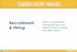 Recruitment How a disciplined hiring process can - TNTP · PDF fileHow a disciplined hiring process can help schools choose ... • How are expectations set for new ... Promising Practices