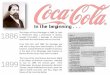 In the beginning - Coca-Cola Bottling Company United · PDF fileIn the beginning . . . The history of Coca-Cola began in1886 1886, Dr. John S. Pemberton (top), a pharmacist in Atlanta,