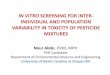 IN VITRO SCREENING FOR INTER-INDIVIDUAL AND … VITRO SCREENING FOR INTER- INDIVIDUAL AND POPULATION VARIABILITY IN TOXICITY OF PESTICIDE MIXTURES Nour Abdo, DVM, MPH PhD Candidate