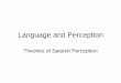 Language and Perception - Brown University slides/Language and... · – the process of speech perception involves some aspect of speech production, with the listener viewed ... connected