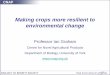 Making crops more resilient to environmental change · PDF fileMaking crops more resilient to environmental change ... • Conventional and mutation breeding can introduce hundred