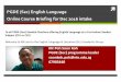 PGDE (Sec) English Language Online Course Briefing for …. PGDE... · ... Student Teachers offering English Language as a Curriculum Studies Subject ... learning to the areas of