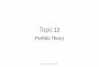 Portfolio Theory - studyonline.iestudyonline.ie/wp-content/uploads/2016/09/Topic-13-Portfolio... · Portfolio Analysis Scale and experience Position Audit/Situational Analysis 