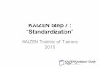 KAIZEN Step 7 : Standardization - · PDF fileKAIZEN Step 7: Standardization. Improvement • Prevent recurrence of the problem • Sustain “improved situation” Standardize effective