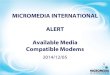 MICROMEDIA INTERNATIONAL ALERT Available Media … Presentation Modem… · MICROMEDIA INTERNATIONAL ALERT Available Media ... external module provided by the constructor of the PABX