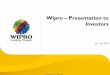 Wipro Presentation Template - IT Services, Consulting, · PDF file · 2011-08-14This presentation may contain certain “forwardlooking ... Outsourcing deals involving management