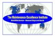 The Maintenance Excellence Institute: Worldwide Services ... · PDF file2 The Maintenance Excellence Institute: Worldwide Services – Measured Shop Level Results The Maintenance Excellence